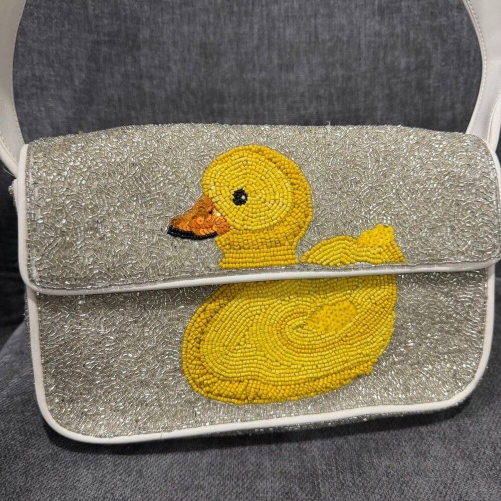 STAUD Tommy Beaded Floral Shoulder Bag Ducks Not in a Row - Picture 10 of 14